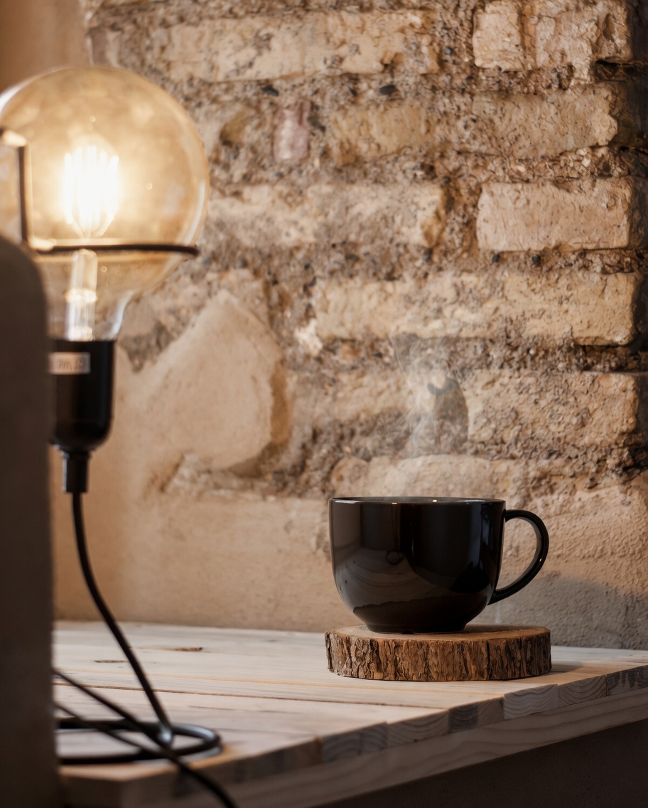 Detalle café piedra · Villa Marina